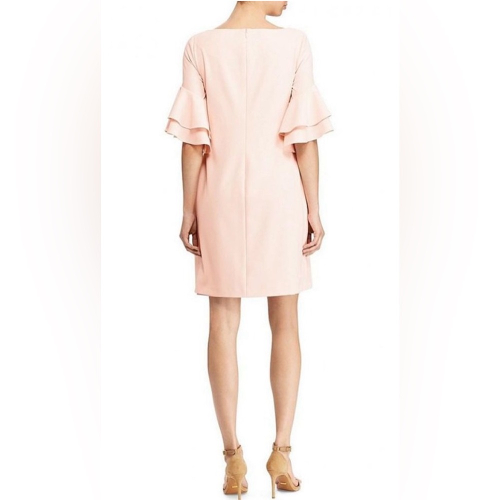 Lauren Ralph Lauren Pink Ruffle Sleeve Crepe Shift XL (16) HOST PICK - Picture 2 of 11
